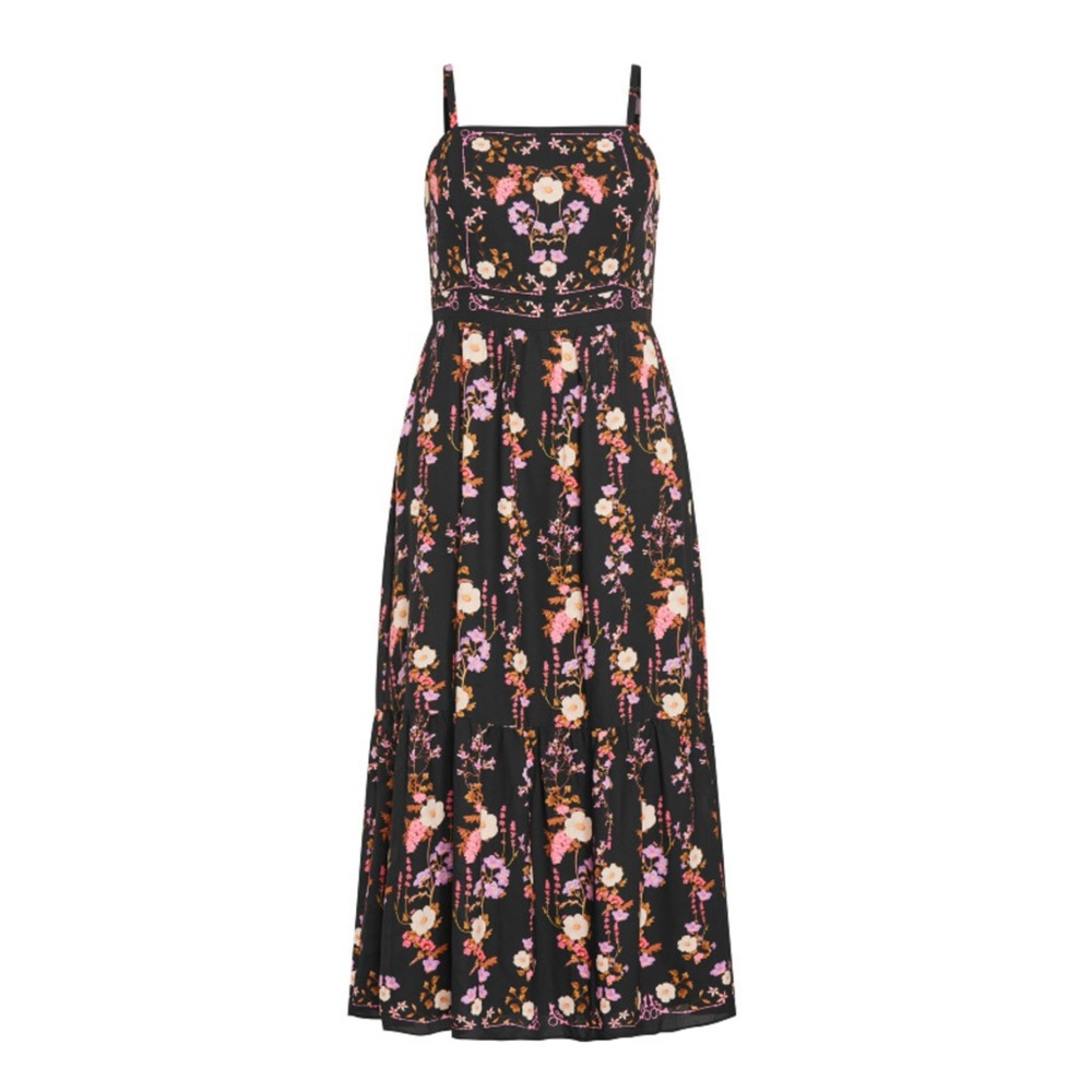 Molly Ruffle Print Maxi Dress